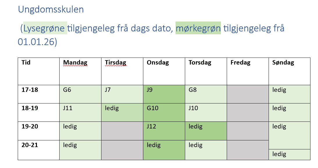 Innetrening 2025/2026