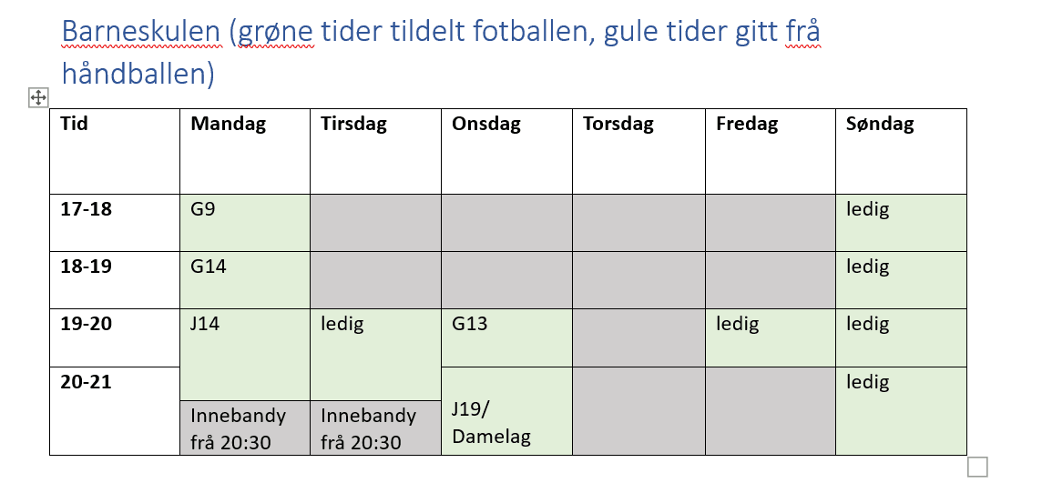 Innetrening 2025/2026