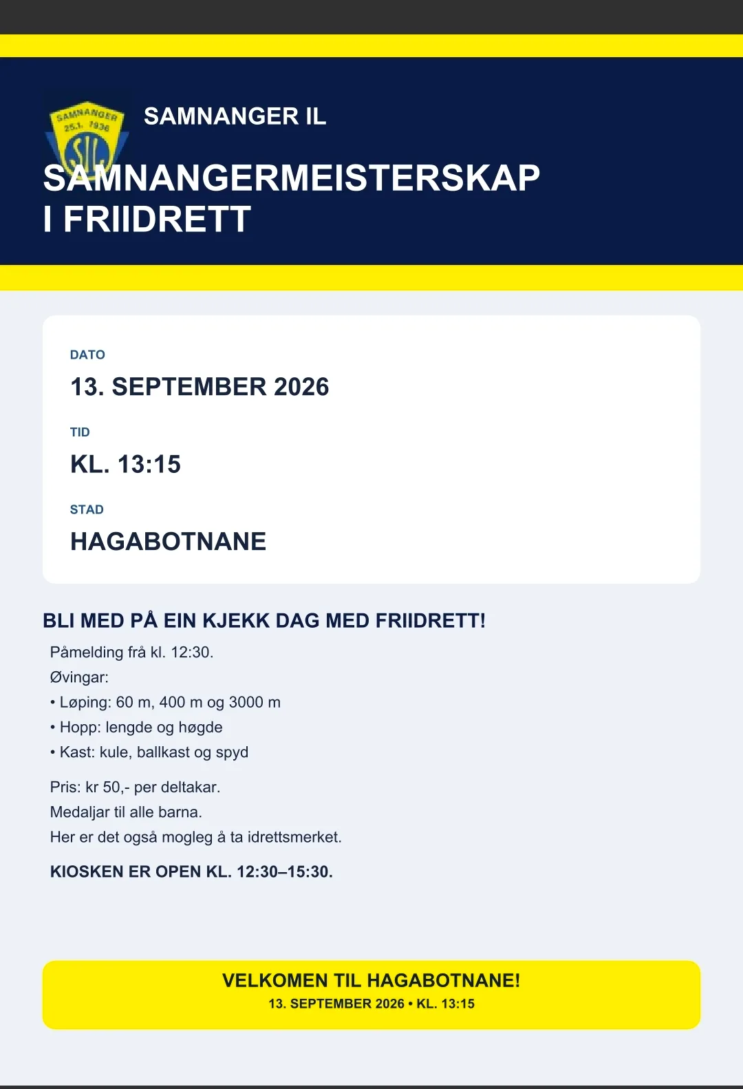 Samnangermeisterskap i Friidrett